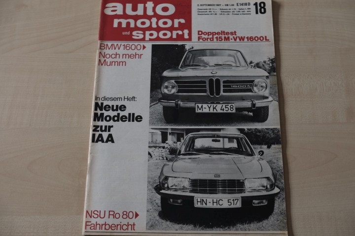 Deckblatt Auto Motor und Sport (18/1967)